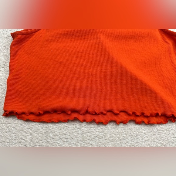 Melrose and Market Cropped Tank Top Women’s Size Medium Orange Organic Cotton - Picture 5 of 7